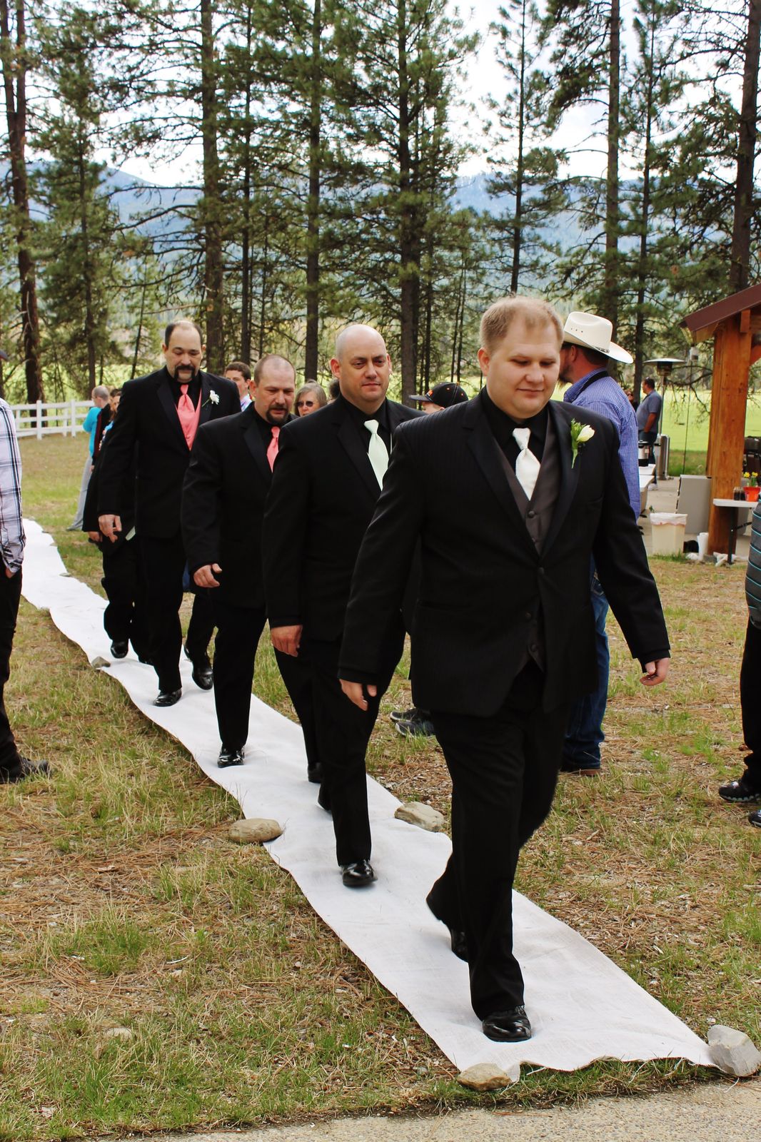 Groomsmen on aisle