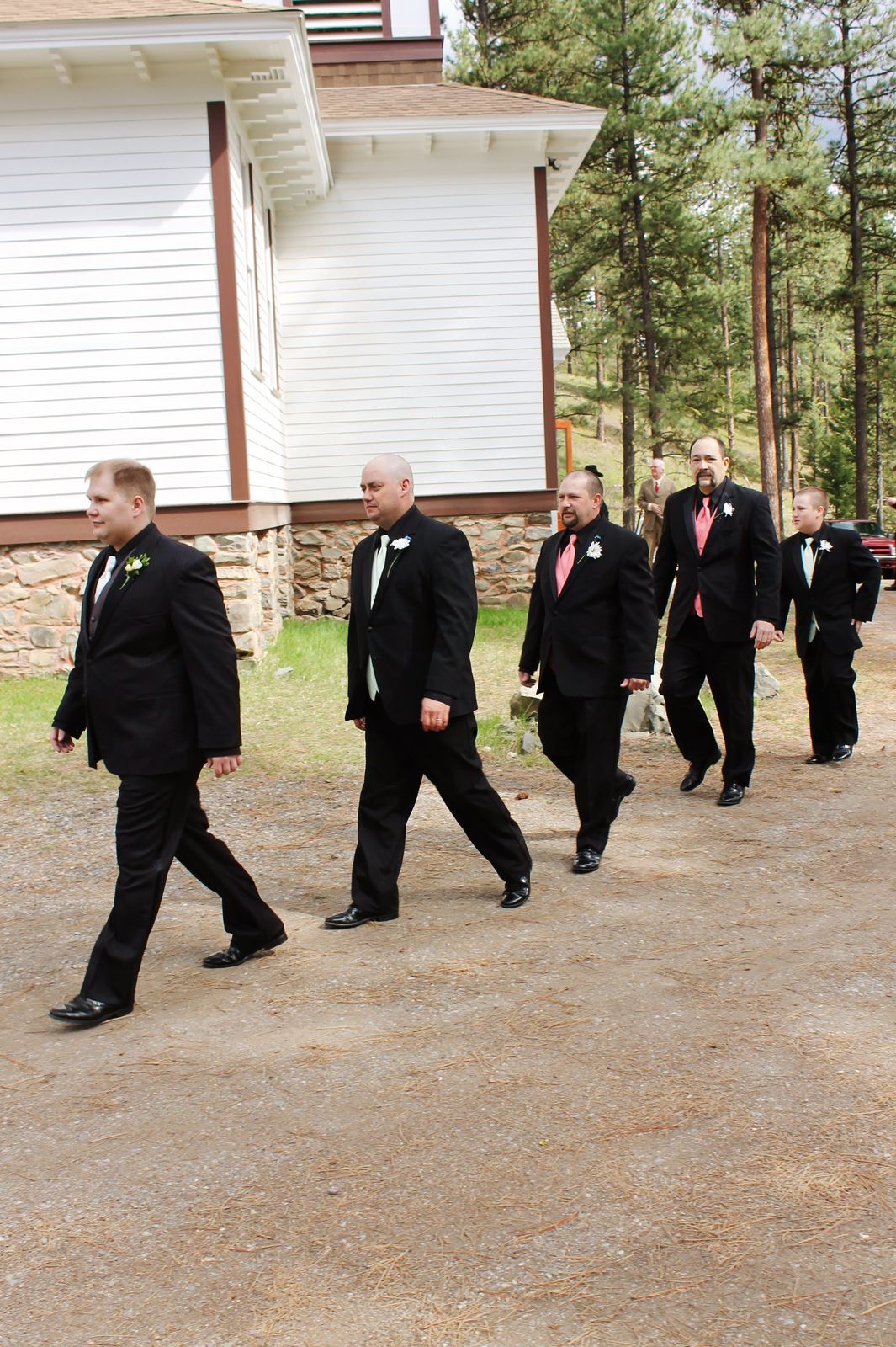 Groomsmen walking